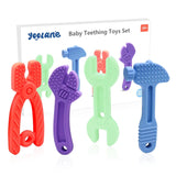 Baby-Beißring [Original] – Silikon-Beißring-Spielzeug, cooler Beißring, Zahnungshilfe, BPA-frei | Spielzeug, Accessoires und Geschenke für Kleinkinder ab 3 Monaten | 4 Stück