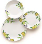 Excelsa Lemon Geschirrset, 18-teilig, Porzellan, Weiß/Zitrone