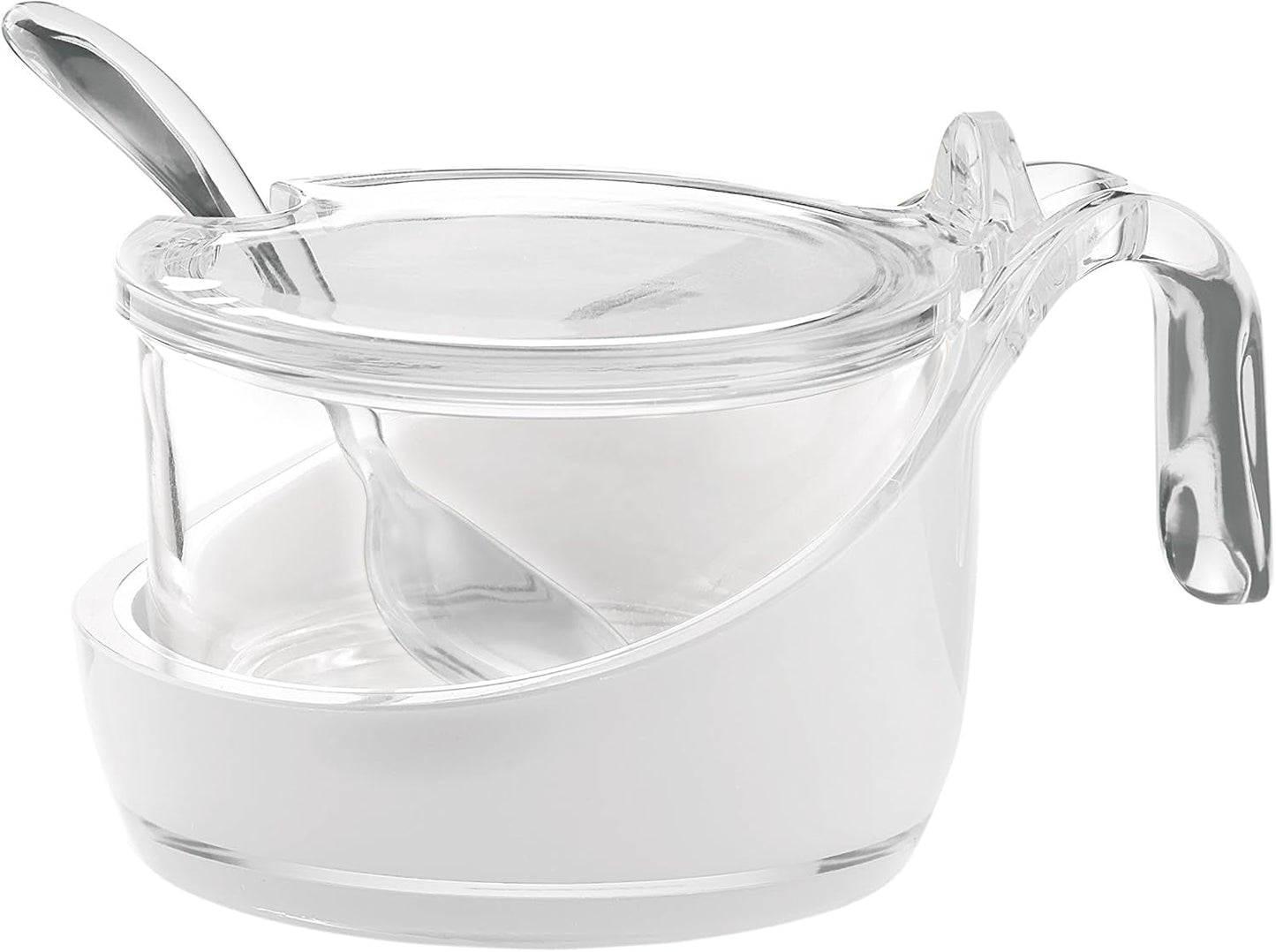 Guzzini - Glam/Vintage, Käsedose, Marmeladengläser, Shaker mit Löffel - Transparent, 13,8 x 10 x H8 cm - 24890000