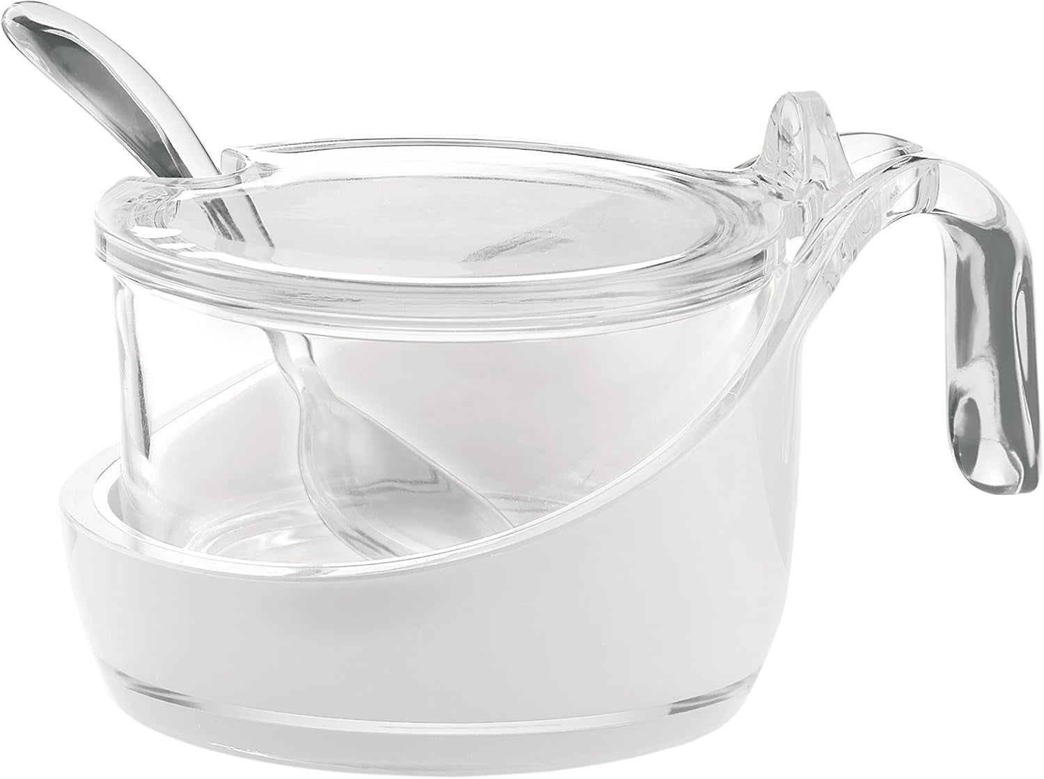 Guzzini - Glam/Vintage, Käsedose, Marmeladengläser, Shaker mit Löffel - Transparent, 13,8 x 10 x H8 cm - 24890000