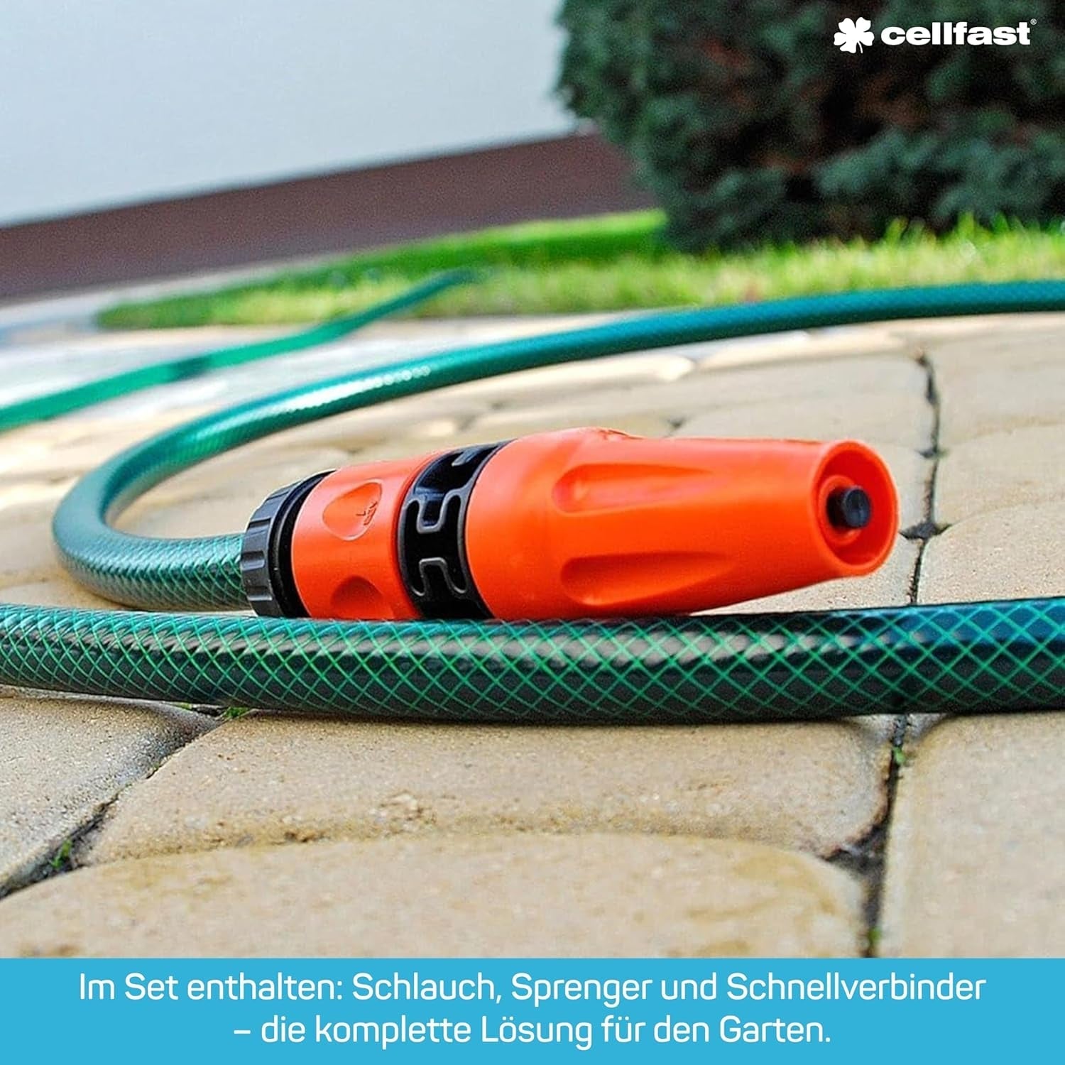 CELLFAST Sprinkler-Set, Gartensprinkler, Rasensprinkler für Blumen und Pflanzen, Schnellanschluss, wirtschaftlich