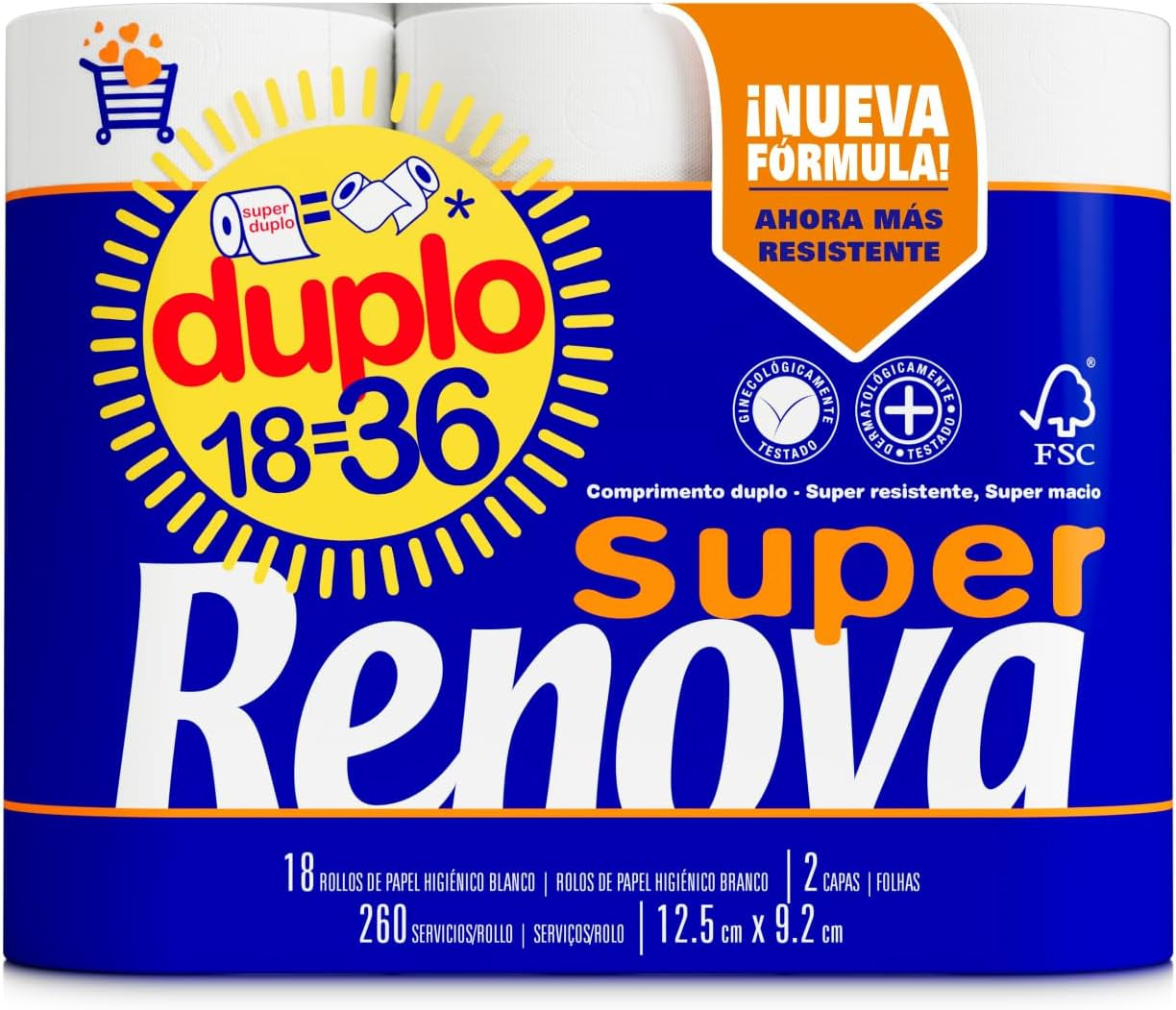 Renova Doppel-Toilettenpapier, 18 Rollen