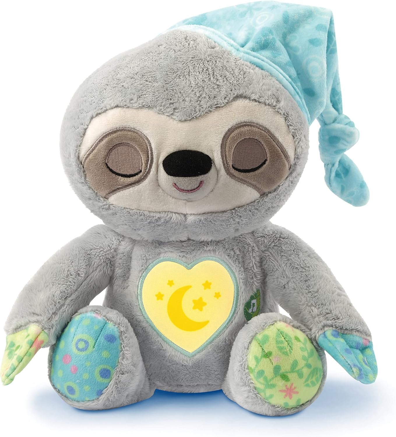 VTech Baby Schnarchi, das schläfrige Faultier – Süßes Plüschtier, das Ihnen beim Einschlafen hilft – Mit natürlichen und alltäglichen Geräuschen, Musik und Nachtlicht – Für Babys ab der Geburt Bebe Toys Naty Shop
