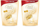 Lindor weiße Schokoladenkugeln | 400g ca. 30 weiße Schokoladenkugeln mit zartschmelzender Füllung | Geschenk aus Schokolade | Schokoladengeschenk (2er Pack)