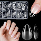 Kurze künstliche Nägel, Ballerina, 120 Stück, zum Aufkleben, 12 Größen, kurze künstliche Nägel, weiche Gel-Nagelspitzen mit vollständiger Abdeckung für kurze Gelnägel, S