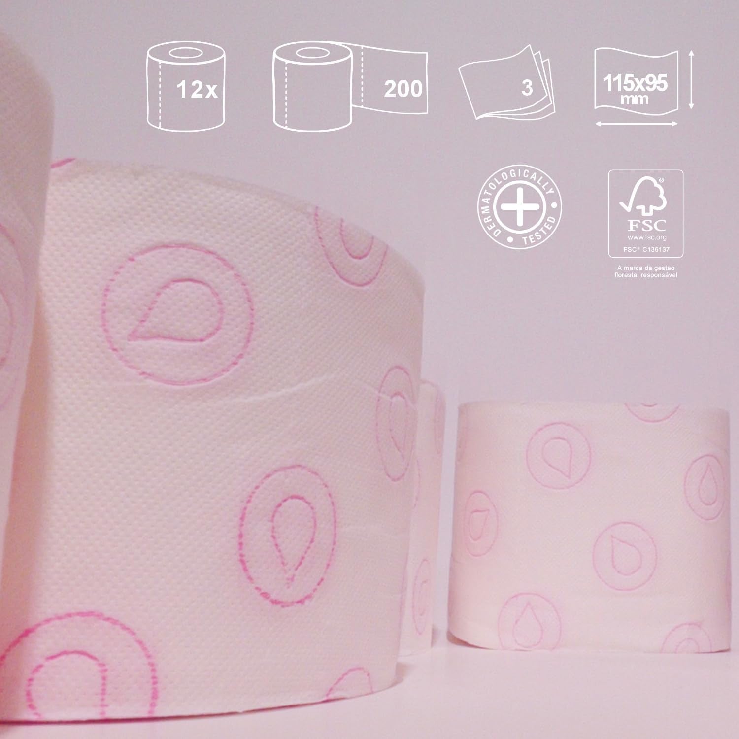 Renova - Toilettenpapier Skin Care Plus, dekoriert, parfümiert - 12 Rollen (Toilettenpapier)