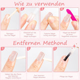 Kiiwah 48 Stück kurze quadratische Nägel, rosa, künstliche Nägel, zum Aufkleben, kurze Nagelspitzen, falsche Nagelspitzen