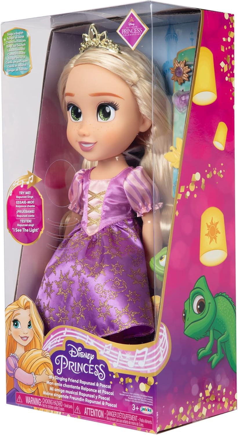 Disney Princess singende Rapunzel-Puppe, 35 cm, singt „I See the Light“, inklusive Zubehör für mehr Spaß, perfekt für Mädchen ab 3 Jahren, Purple Dolls Naty Shop