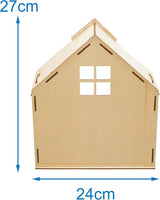 Baker Ross FN199 Bauen Sie Ihr eigenes Puppenhaus aus Holz – 1-teiliger Puppenhaus-Bausatz für Kinder, Bastelset