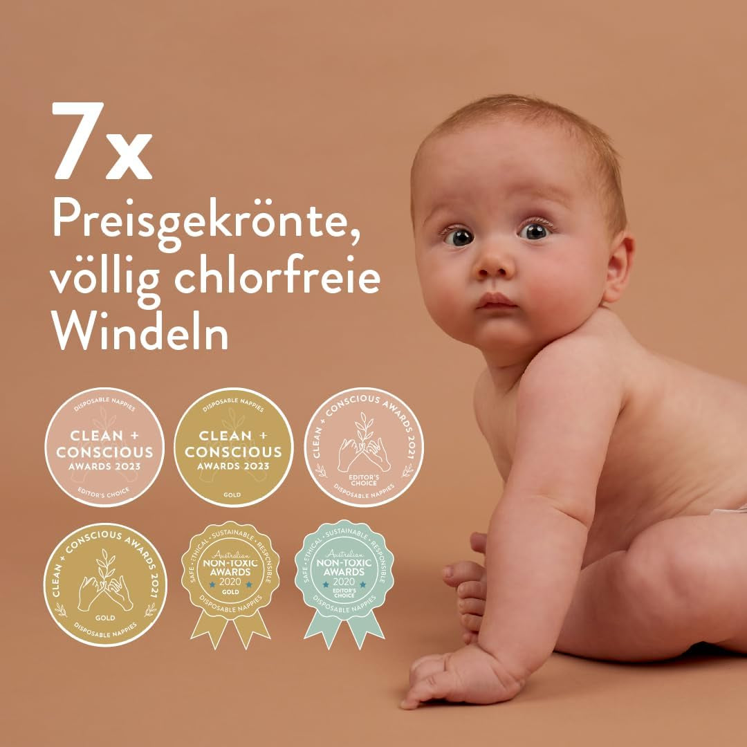 Babywindeln, Größe 3M (4-8 kg) – 1 Beutel mit 28 Stück – Keine Schadstoffe, umweltfreundlich, sehr saugfähig, für den Nachtgebrauch geeignet, ultradünn und weich – Hergestellt in Dänemark