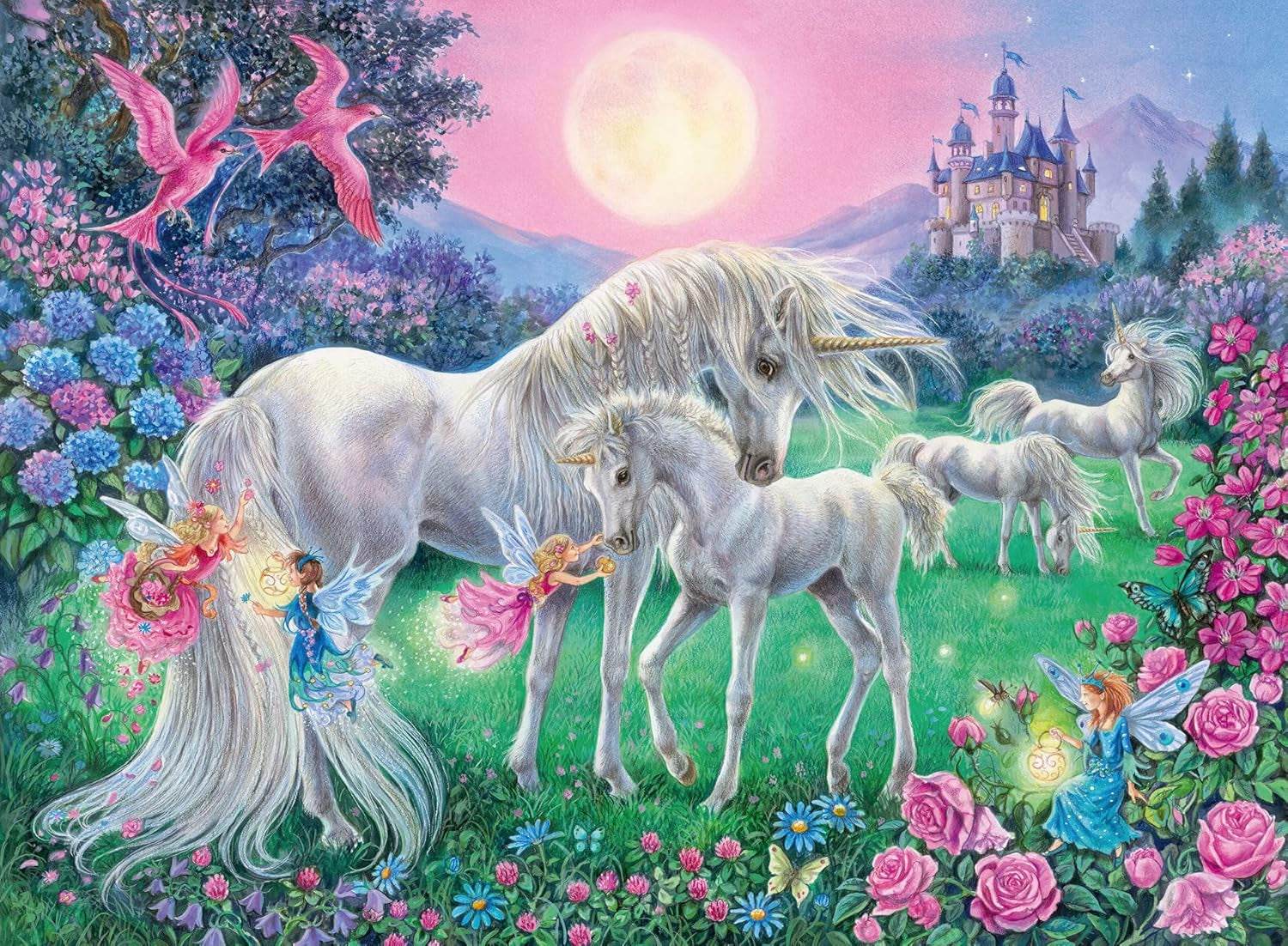 Ravensburger Puzzle für Kinder – 13670 Einhörner im Mondlicht – Einhorn-Lichtpuzzle für Kinder ab 6 Jahren, 100 Teile im XXL-Format, leuchtet im Dunkeln. Puzzle Naty Shop
