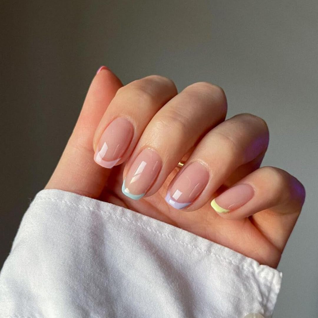 Lange French Tips Gold Glitzer Kleber auf langen quadratischen Nägeln Glitzer French Tip Falsche Nägel Set Quadratische künstliche Nägel für Frauen 24 Stück