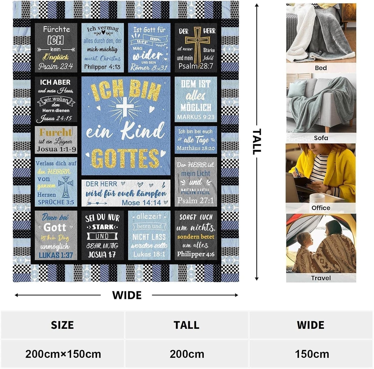 ZQYMM Christliche Geschenke für Frauen und Männer, Tauf-/Konfirmationsgeschenke für Mädchen/Jungen, inspirierende/religiöse, katholische spirituelle Geschenke, christliche Geburtstagsgeschenke. ZQYMM Betten und Decken