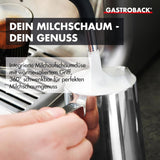 GASTROBACK Espressomaschine mit Mahlwerk inklusive Milchkännchen, Presser und Edelstahl-Siebträger – Barista-Espressomaschine mit Milchaufschäumer – Espressomaschine mit 30 Mahlgradeinstellungen