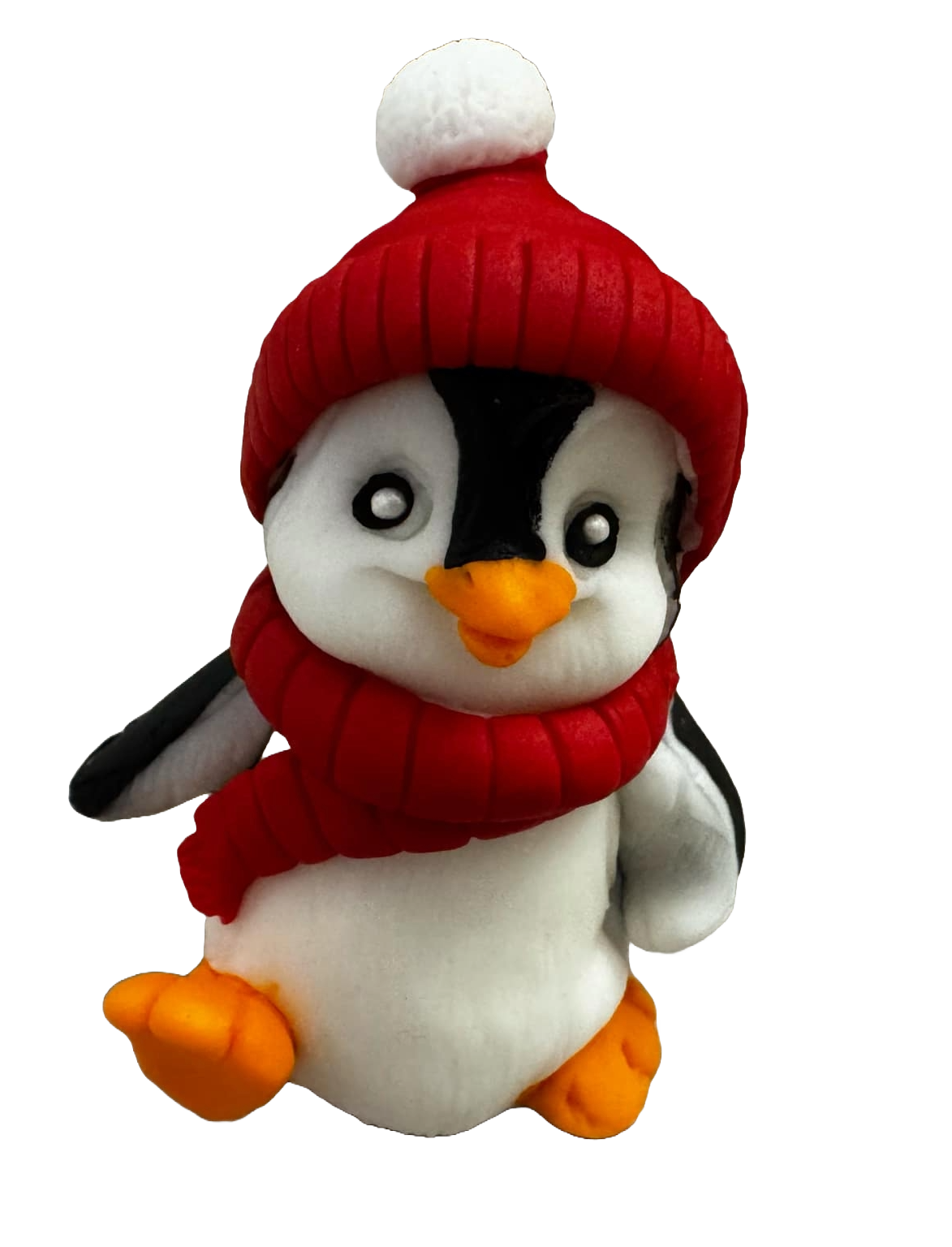 Essbare Zuckerdekoration, Winterpinguin-Dekoration aus Zuckerpaste, Naty Shop