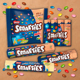 Nestlé SMARTIES Multipack, kleine Rolle, schokoladenfarbene Linsen, ideal für Kindergeburtstage, natürliche Farben, sechseckige Rolle, 12er Pack (12x (4 x 34g))