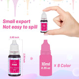 Lebensmittelfarbe 8 x 10 ml – hochkonzentriertes flüssiges Lebensmittelfarben-Set zum Backen, Kuchen, Kekse, Zuckerguss, Macarons, Fondant – lebendige Lebensmittelfarbe für selbstgemachte Seifen, Schleim, Bastelarbeiten