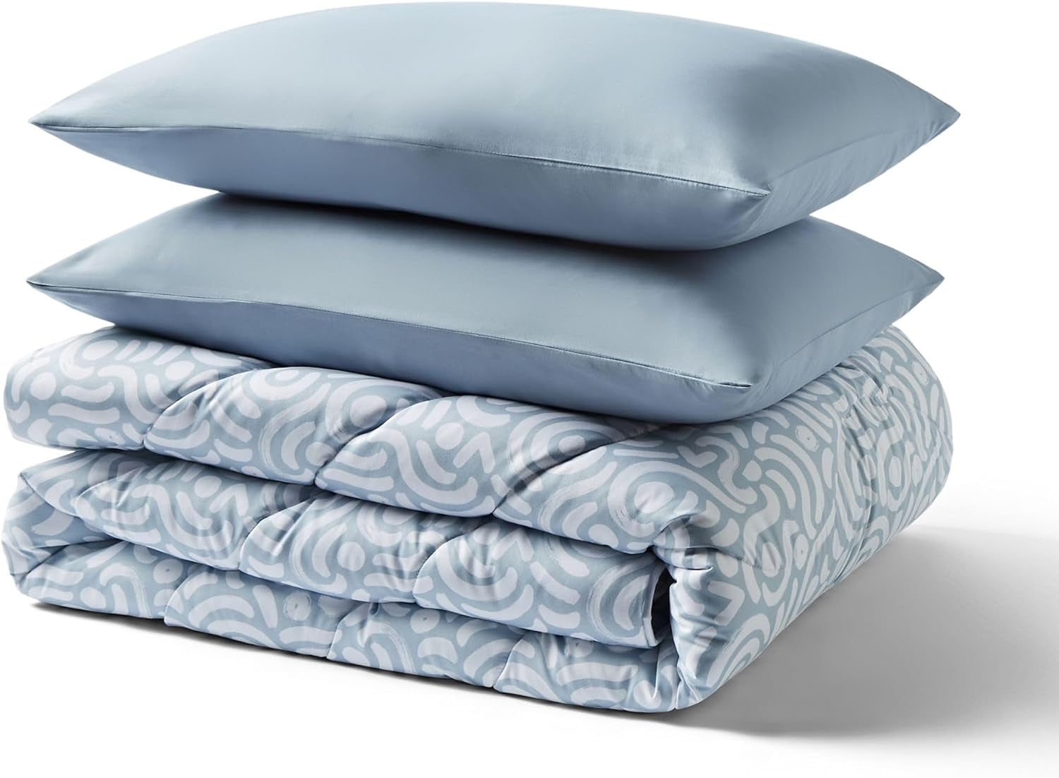 Night Lark Coverless Duvet Super King 6 Tog Spring Summer – Abstrakte Wellen. Superweiche, bequeme und leichte Decke. Maschinenwaschbares und schnell trocknendes All-in-One-Wendekissenbezugset mit Steppdecken und Bettdecken von Naty Shop