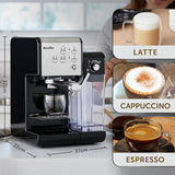 Espresso Breville Prima Latte II | Latte- und Cappuccino-Maschine | Professionelle Pumpe mit 15 bar und Milchaufschäumer | Silber [VCF108X]