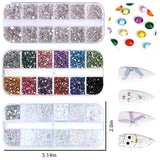 4200 Stück Nail Art-Strasssteine, 36 Farben Glitzersteine, Nageldekorationssteine ​​für Nail Art-Zubehör und Strasssteine, klarer Kristall, mit Strass-Auswahlpinzette und Ritzstift