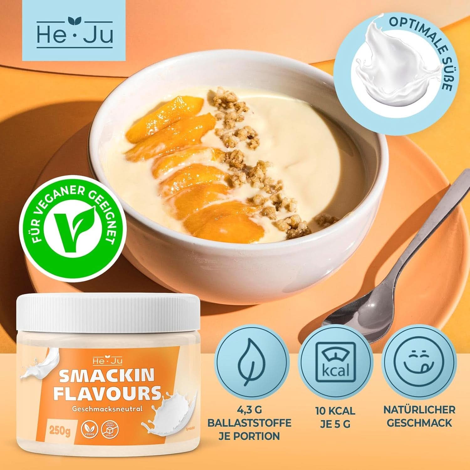He-Ju, Pulver mit neutralem Geschmack, 250 Gramm Aromen Naty Shop