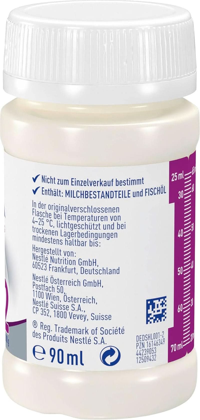 Nahrung für Frühgeborene BEBA Level 2, Spezialnahrung für Frühgeborene und Neugeborene mit geringem Gewicht, trinkfertig, 32er Packung (32 x 90 ml) Naty Shop