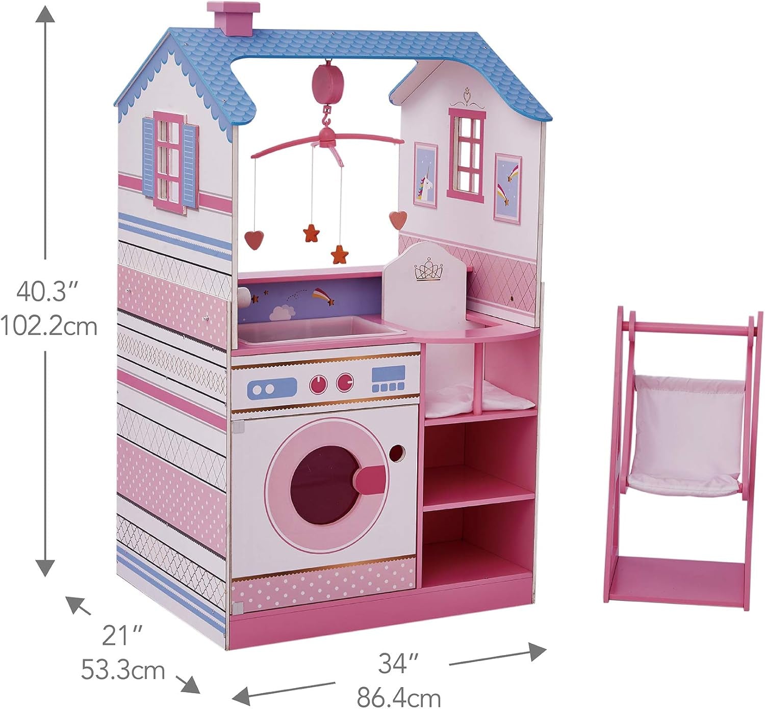 Olivia'S Little World Teamson Kids 18 Zoll Babypuppen Holzpuppenhaus Doppelseitiges Kinderzimmer TD-11460W Puppenhäuser Naty Shop