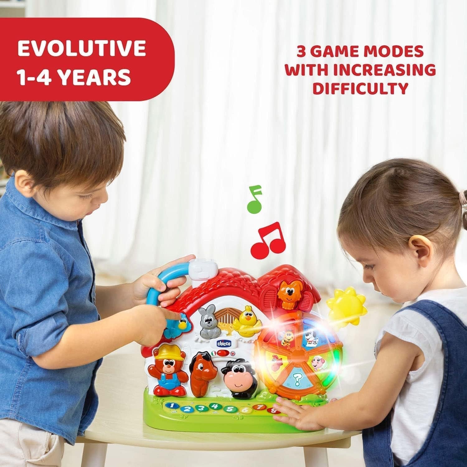 Chicco Ma New Farm, zweisprachig, stapelbar Naty Shop Babyspielzeug