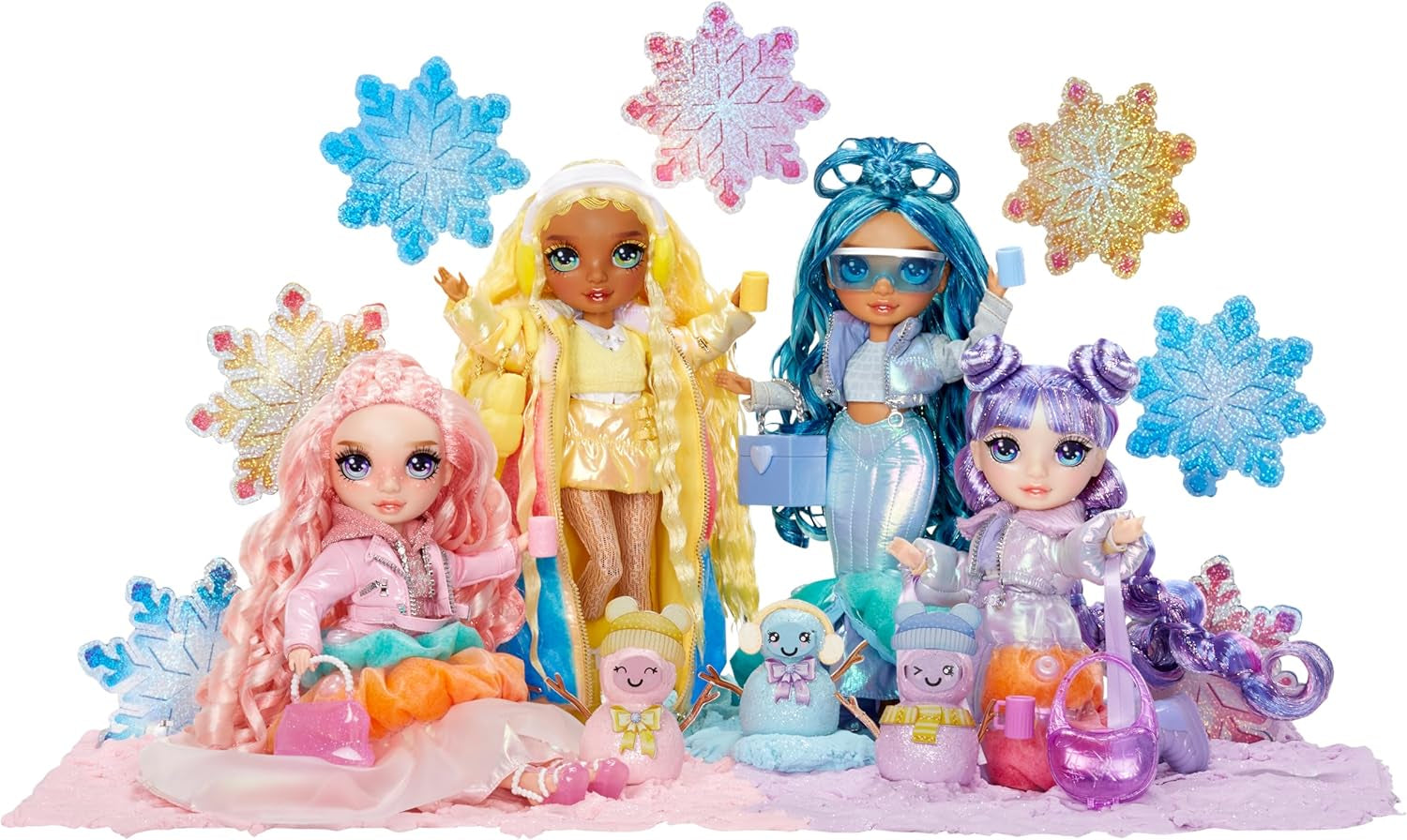 Rainbow High Winter Wonderland – Skyler (blau) – 28 cm große versteckte magische wasserspeichernde Schnee-Modepuppe mit Schneemann-Set, geeignet für Kinder im Alter von 4–12 Jahren und Sammler, Naty Shop Dolls