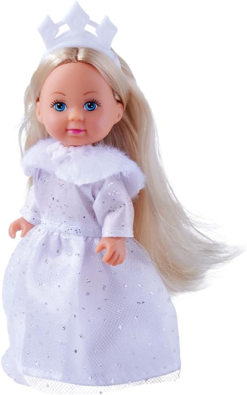 Simba Evi Princess of Love's Dreams, Spielpuppe in einem verträumten Winterkleid mit Fellbesatz und Glitzerelementen, 12 cm, ab 3 Jahren