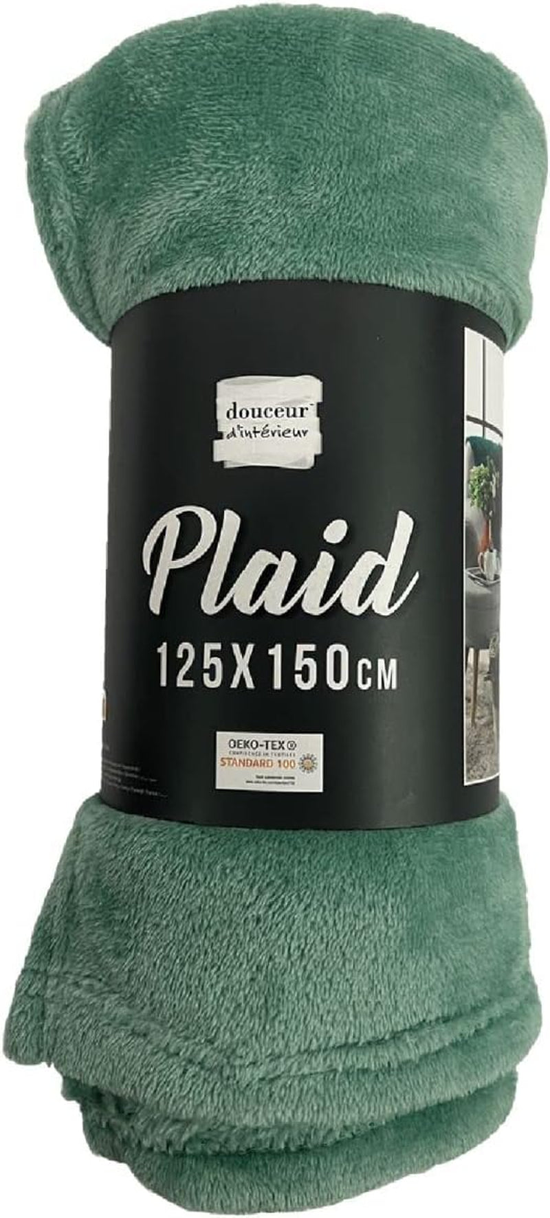 Douceur D'Intérieur, Flanelldecke, 125 x 150 cm, Salbei, Flanellbettdecken und Steppdecken Naty Shop Standardtitel