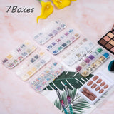 7 Boxen Strasssteine ​​​​Nägel, Nail Art Kit Strass Nagelglitzer Paillettes Nagel-Edelsteine ​​Kristalle Perlen Diamanten Metall Nieten Für DIY Dekoration Nageldesign (Multicolor)