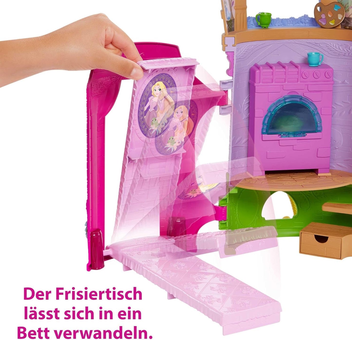 Disney Princess HMV99 – Beweglicher Rapunzel-Puppen- und Spielturm mit rundum Spaß, 6 Spielbereichen und 15 Zubehörteilen, inspiriert vom Disney-Film, Spielzeug für 3-jährige Puppen Naty Shop Dolls