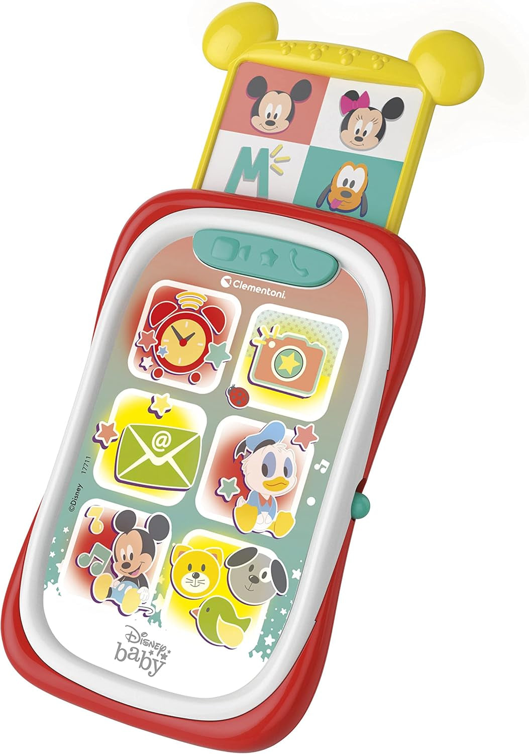 Clementoni 17711 Disney Baby Baby Mickey Smartphone, Kinderhandy mit Licht- und Soundeffekten, interaktives Spielzeug für Kinder von 9–36 Monaten, M, mehrfarbig, Bebe Toys Naty Shop