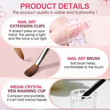 Polygel Glättungslösung, Polygel Slip Solution Nagelset, Glättungslösung 75 ml, inklusive 5 Nagelspitzenclips, 3 Nagelbürsten, 1 Kristallbecher, 100 Reinigungsblätter