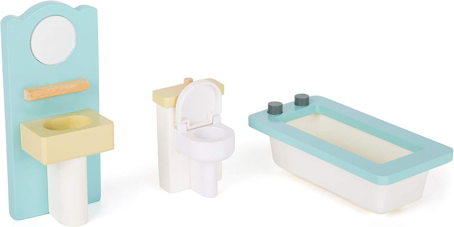 Small Foot 11192 Drehbares Puppenhaus aus Holz, Palast, 3 Etagen, inklusive Möbelspielzeug, mehrfarbig, 37 x 40 x 67 cm