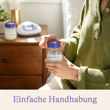 Lansinoh Muttermilchflaschen, 4 X 160 ml – Zur sicheren Muttermilch-Ausstellung – Neues kompaktes Design für verbesserte Stabilität – mit stapelbarem Deckel
