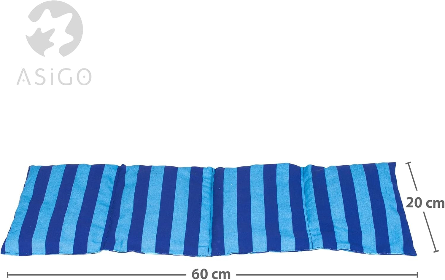 Kirschkernkissen mikrowellen- und ofenfest - Blau mit Streifen und Punkten I Handgefertigt I Hergestellt in Deutschland I Ca. 20 x 60 cm I Öko-Tex-Baumwolle I Nackenkissen Zervikale orthopädische Kissen Naty Shop