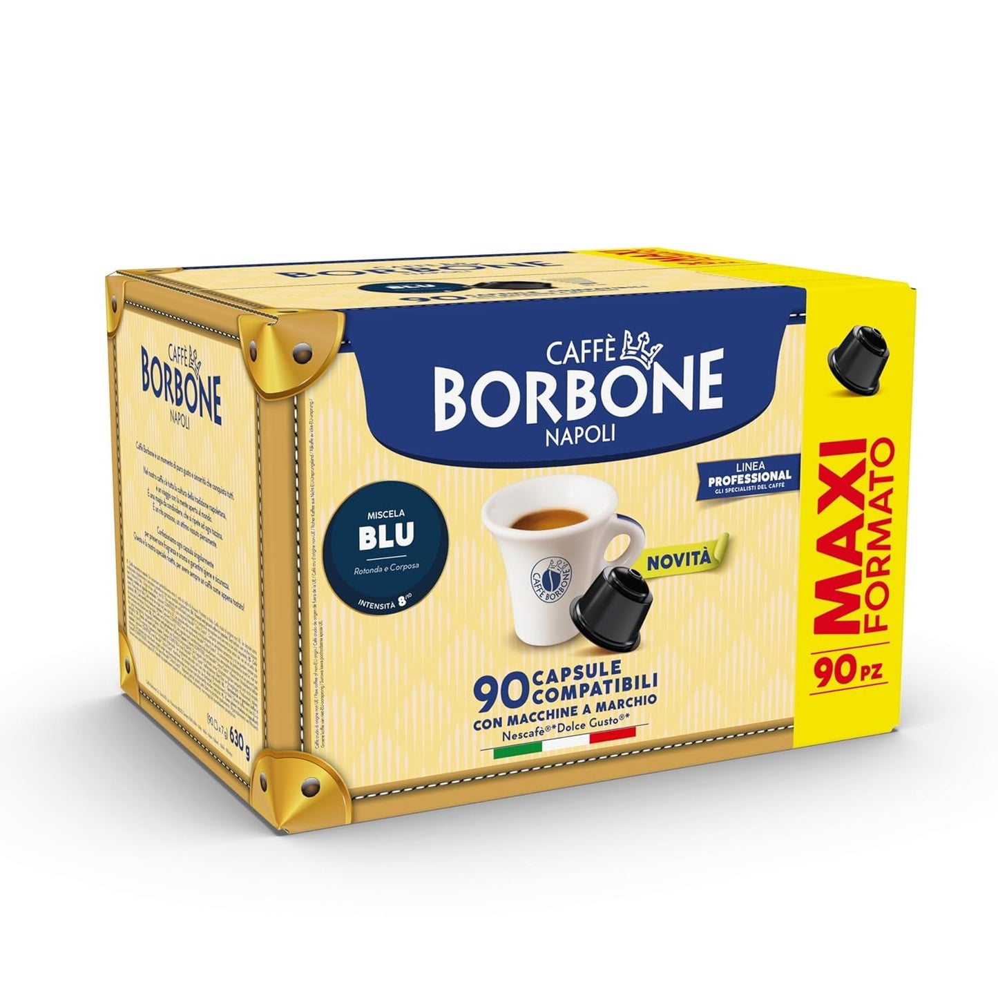 Caffè Borbone Blue Kaffeemischung – 90 Kapseln – kompatibel mit Kaffeemaschinen der Marke Nescafè®* Dolce Gusto®*