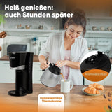 Bomann® Kaffeemaschine mit Thermoskanne | für 8-10 Tassen Kaffee | ohne Temperaturverlust | Kaffeemaschine mit Filter | 1 Liter | Espresso | Filterkaffeemaschine mit Thermoskanne | KA 168 schwarz