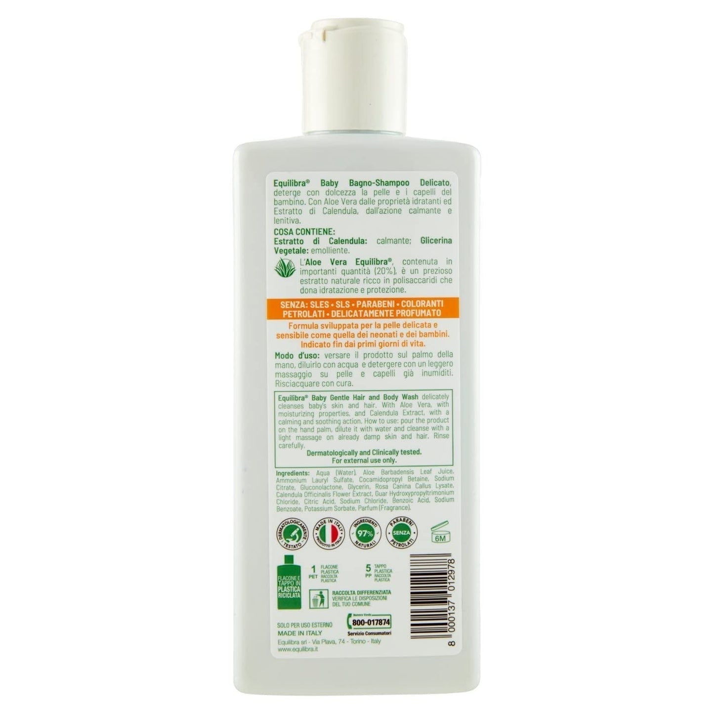 Equilibra Baby Bagno Shampoo 250 M Kinder – Bade- und Hautpflege Naty Shop