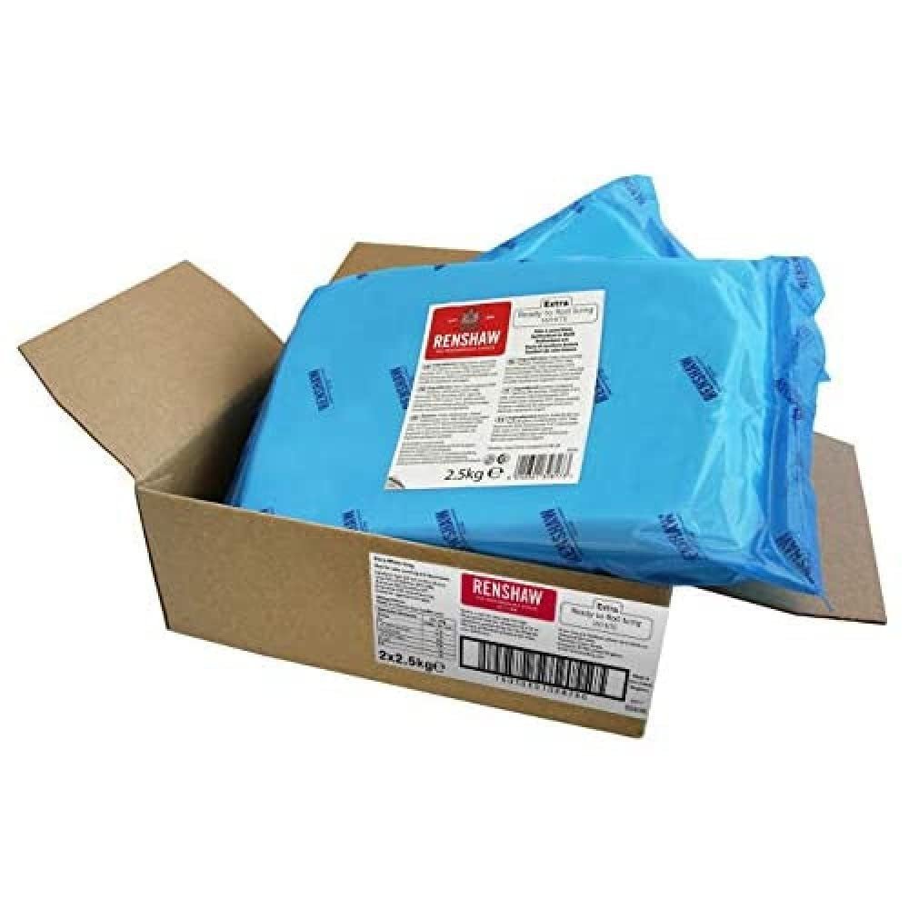 Extra Fondant Weiß 5 kg – Extra elastischer Fondant mit Vanillegeschmack, perfekt zum Bedecken von Kuchen – Weiß – 5 kg Zuckerpaste Naty Shop Standardtitel