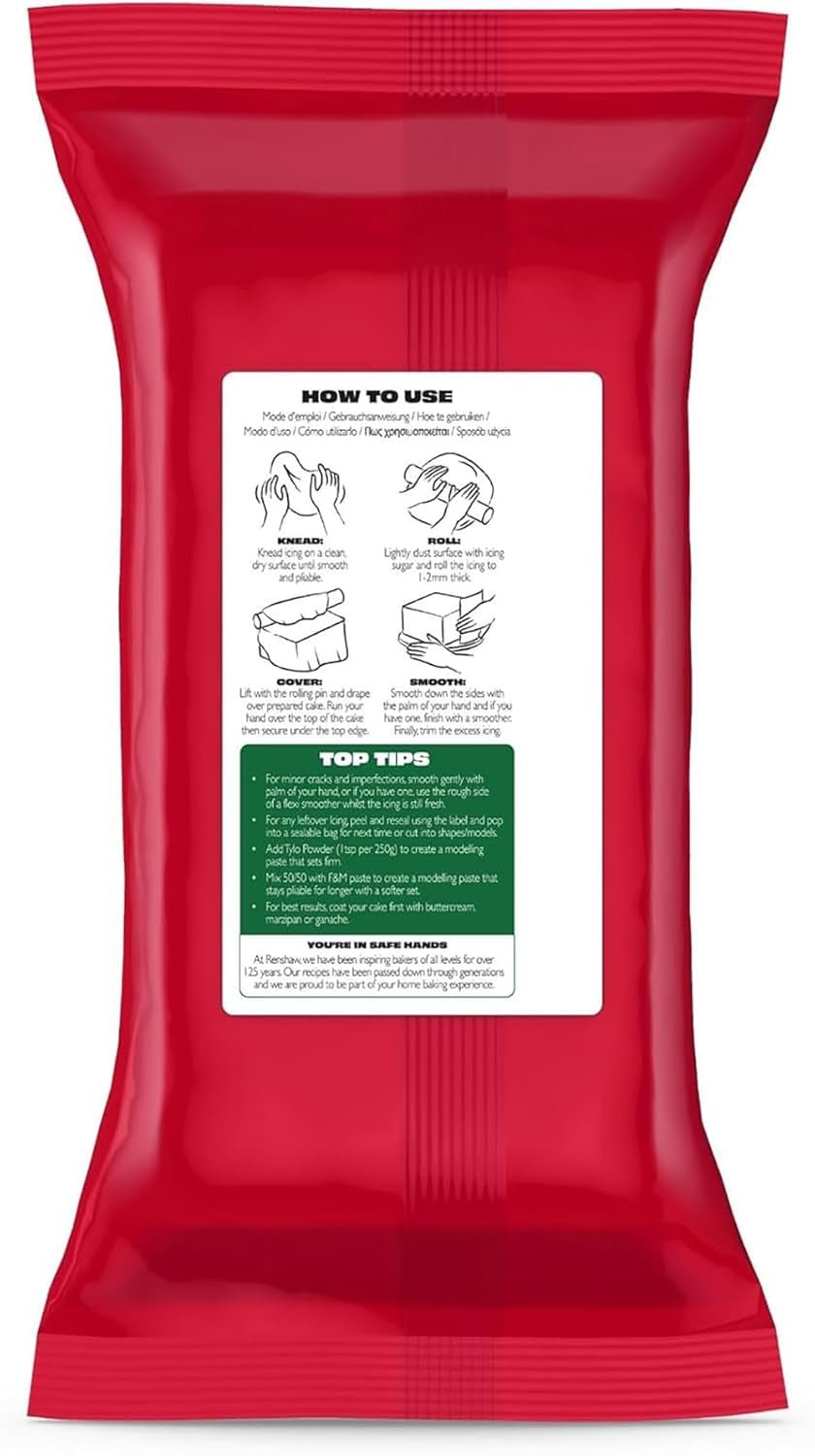 Extra Fondant Grün 1 kg – Extra elastischer Fondant mit Vanillegeschmack, perfekt zum Bedecken von Kuchen – Grün – 1 kg Zuckerpaste Naty Shop