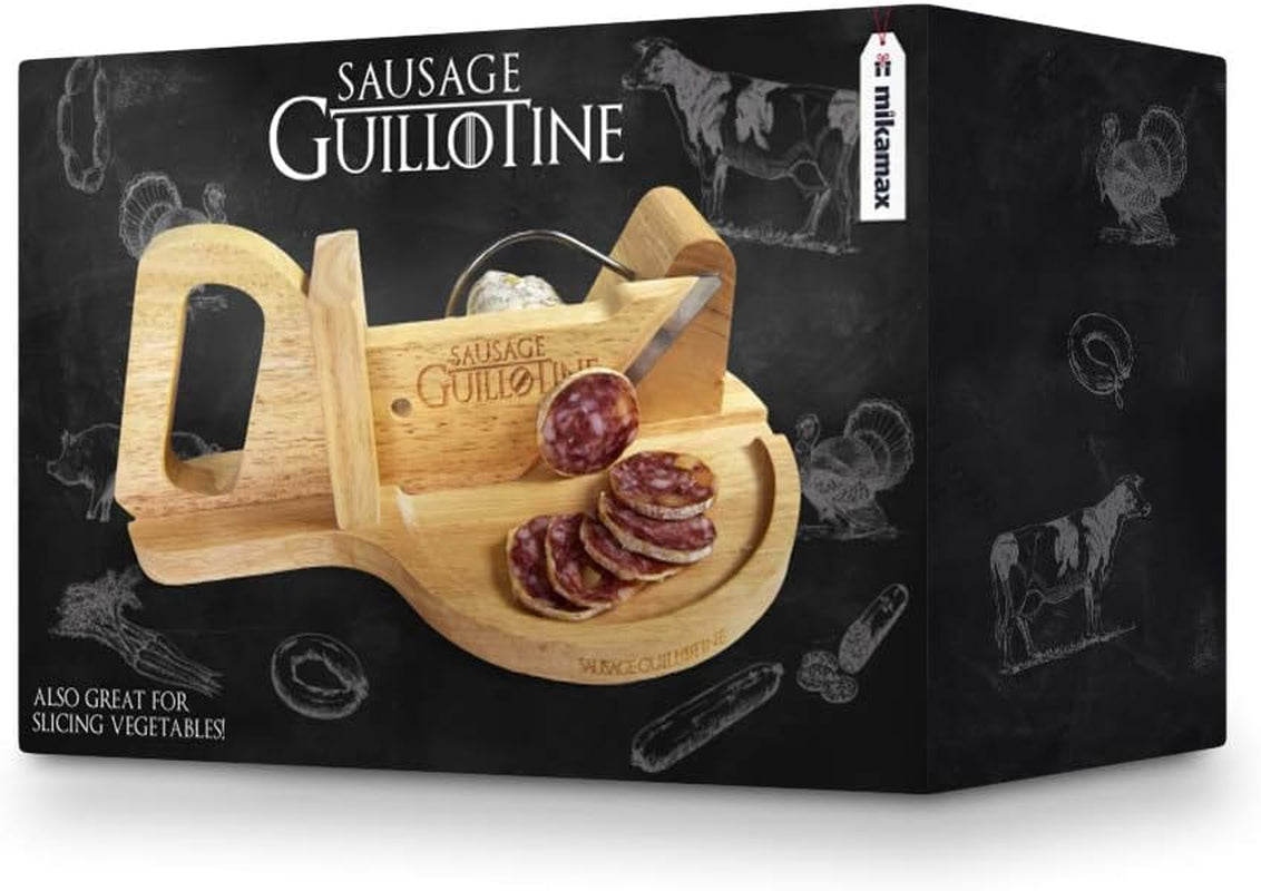 Traditioneller Wurstschneider – Wurstguillotine – 30 x 19 x 12 cm – Aktenvernichter und Schneidemaschinen aus Massivholz Naty Shop