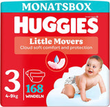 Huggies Babywindeln Little Movers, Disney-Design, Größe 3, 168 Stück (3 x 56), Monatsbox