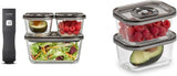 Caso Vacu OneTouch Eco Set, manuelles Vakuumiergerät, inklusive 3 Glas-Vakuumbehälter und VacuBoxx Eco-Duo S – Vakuum-Frischebehälter / 2 Behälter mit je 500 ml Frischhaltedosen Naty Shop Standardtitel