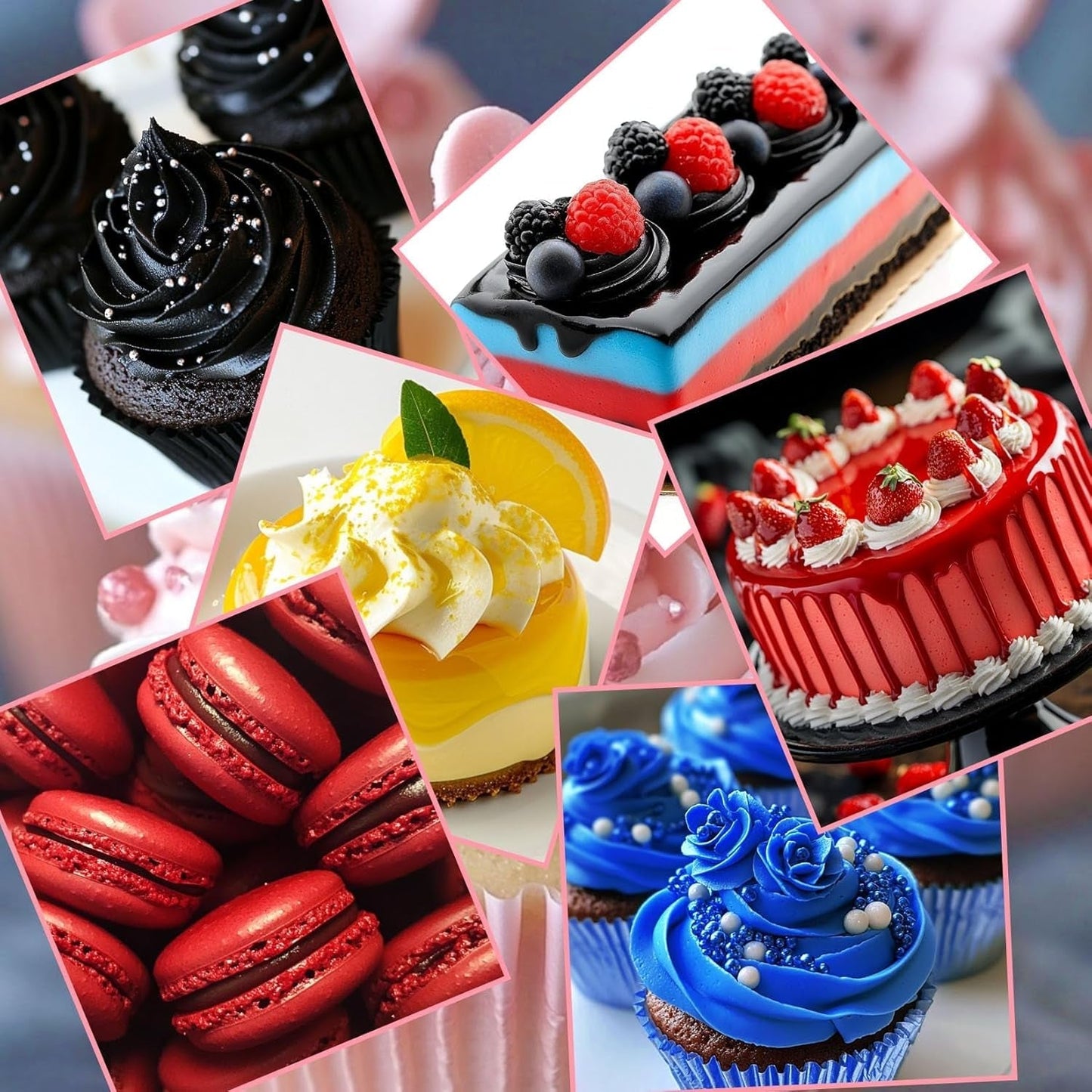 Lebensmittelfarben-Set in Pulverform – 4 x 5 g konzentrierte Lebensmittelfarbe für Fondant, Buttercreme, lebendige Lebensmittelfarbe zum Backen, Kuchendekoration, Färben von Ostereiern, Macarons, Allerheiligen