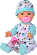 Neugeborenes Baby, kleiner Elefant, Vinylpuppe mit Fütterungs- und Trinkfunktion, Flasche und Schnuller, 30 cm, 2 Jahre alte Puppen Naty Shop