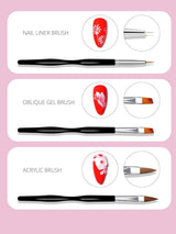 Nail Art Pinsel Set, 10 Stück Nageldesign Malerei Pinsel, Professionelle Nail Art Design Pinsel, Nail Fine Liner Pinsel, Schwarz