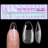 Btartbox Extra kurze Mandel-Nagelspitzen – Volldeckende Gel-X-Soft-XS-Gel-Nagelspitzen – Vorgeformte Halbmatte für breite Nägel Salon 320 Stück